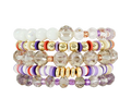 Erimish {FAIRE} Gold, Purple + Orange Stack {Set of 5 Bracelets}