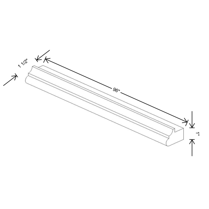 Fabuwood Allure Galaxy Frost Light Rail Molding 96"W