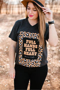 Graphite + Leopard {FULL HANDS FULL HEART} Mama Life Black V-Neck Tee