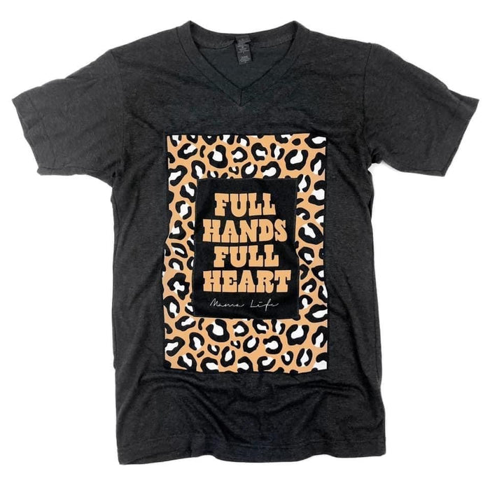 Graphite + Leopard {FULL HANDS FULL HEART} Mama Life Black V-Neck Tee