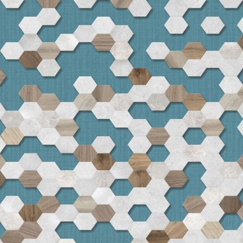 Hexagon Dream Aqua Modern Wall Panel | 1000mm x 2.4m x 10mm