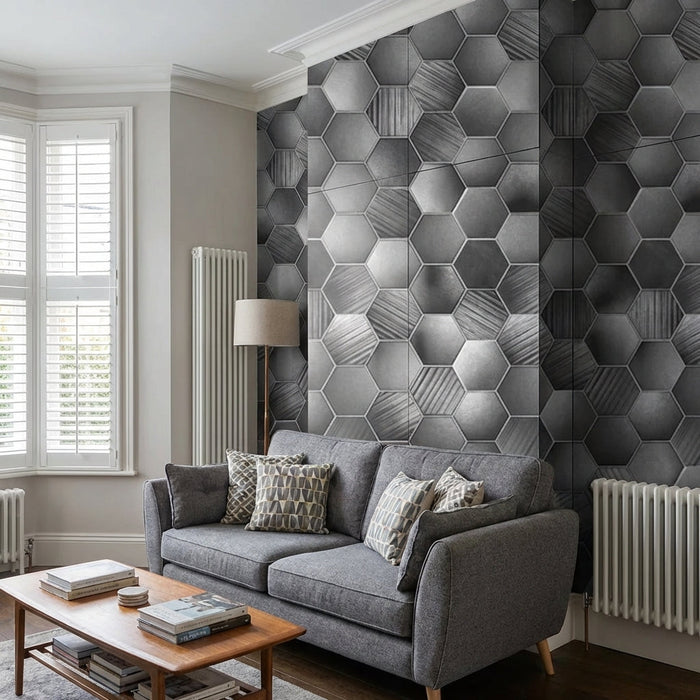 Hexagon Dream Grey Wall Panel 1000mm x 2.4m x 10mm