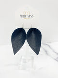 "Holly" Black Leather Petal Earrings - twistedbuffaloboutique
