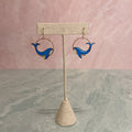Large Stained Glass Whale Earrings