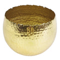 Leaf Large Metal Planter 22 x 17cm Hammered Gold Colour - Curvy Edge