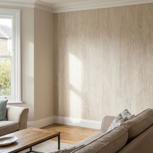 Light Oak Wood Wall Panel 250mm x 2.6m x 8mm (Pack of 4)