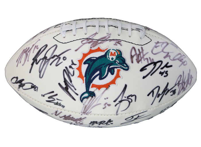 Miami Dolphins 2015 Team Signed Autographed White Panel Logo Football Authenticated Ink COA Tannehill