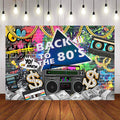 Mocsicka Back to the 80's Graffiti Wall and Retro Radio Gold Chain Backdrop-Mocsicka Party