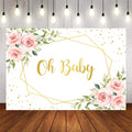 Mocsicka Flowers and Gold Dots Oh Baby Shower Party Props-Mocsicka Party