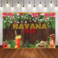 Mocsicka Havana Night Plam Leaves Wooden Board Backdrop-Mocsicka Party