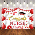 Mocsicka Red and White Balloons Congrats Nurse Graduation Backdrop-Mocsicka Party