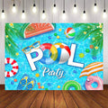 Mocsicka Summer Swimming Pool and Watermelon Pool Party Backdrop-Mocsicka Party