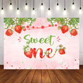 Mocsicka Sweet Strawberry Happy 1st Birthday Backdrop-Mocsicka Party