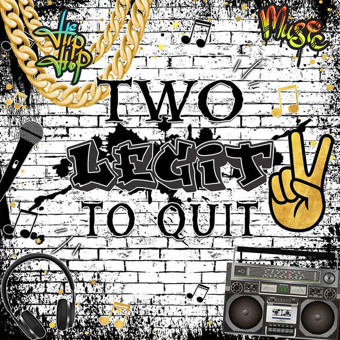 Mocsicka Two Legit to Quit Graffiti Wall Gold Chain Photo Backdrop