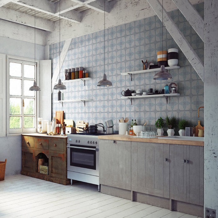 Modern Blue Tile Wall Panel | 400mm x 2.6m x 8mm (Pack of 4)