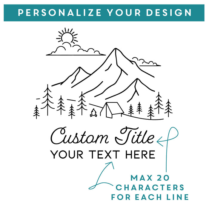 Mountain Themed Wine Glass, Design: OD1