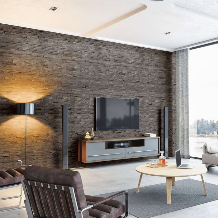 Natural Anthracite Brick Wall Panel 250mm x 2.6m x 8mm (Pack of 4)