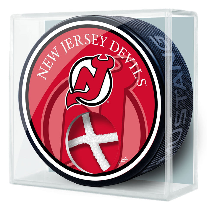 New Jersey Devils Puck - Game Used Net