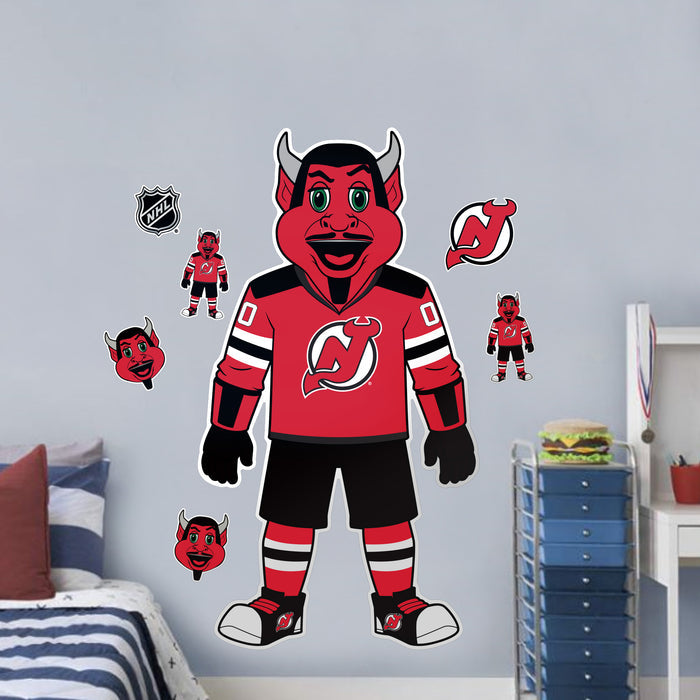 New Jersey Devils Repositionable Wall Decal Set - Mascot