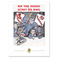 New York Rangers Program Cover Replica Print - New York Rangers vs. Detroit Red Wings Bench Jump