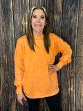 {ORANGE} Acid Wash French Terry Pullover