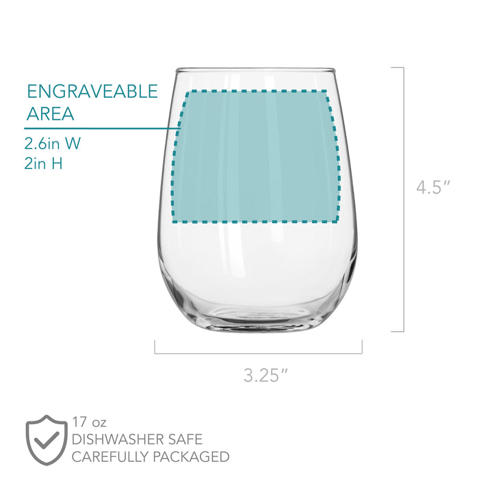 Personalized Stemless Wine Glass - Design: N8