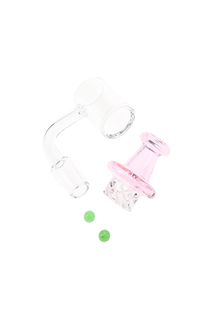 Quartz 14.5 mm Male Spinner Banger – Domeless – With Banger Beads