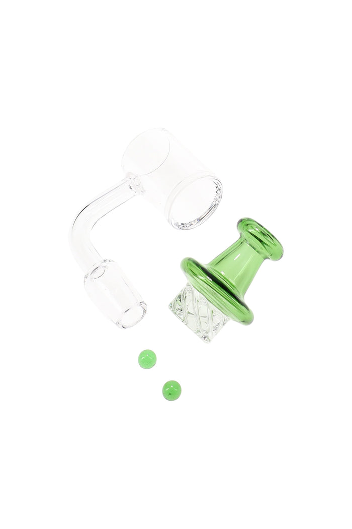 Quartz 14.5 mm Male Spinner Banger – Domeless – With Banger Beads