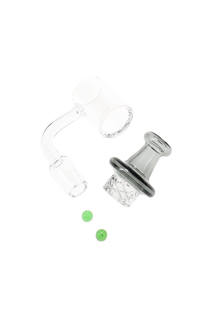 Quartz 14.5 mm Male Spinner Banger – Domeless – With Banger Beads