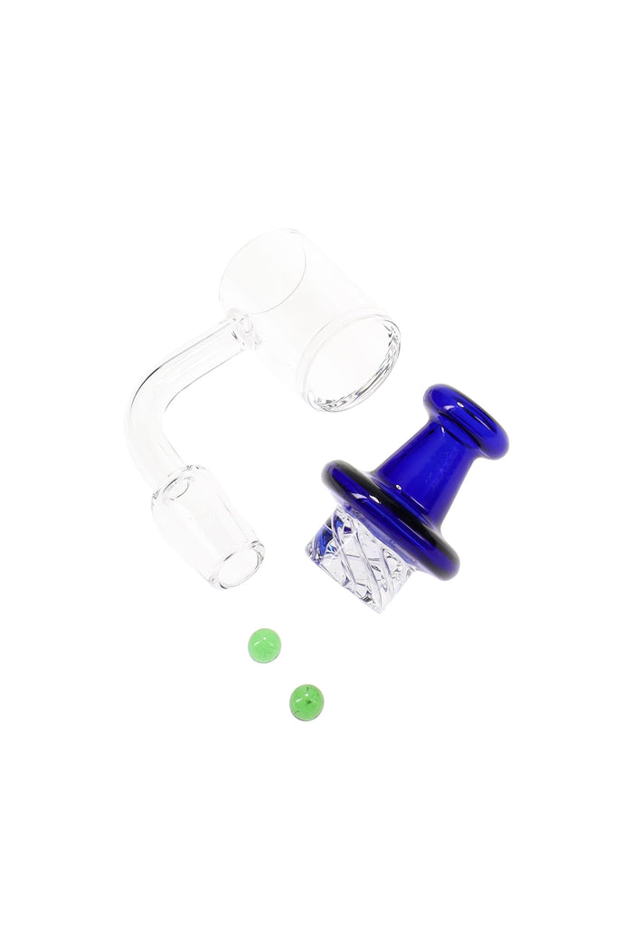 Quartz 14.5 mm Male Spinner Banger – Domeless – With Banger Beads