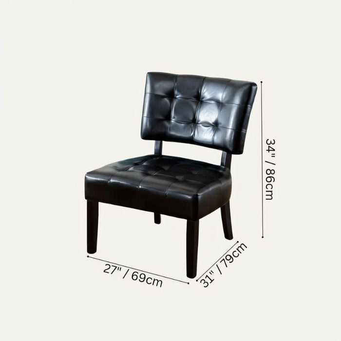 Ramon Accent Chair - 27" x 34" / 69 x 86cm / Black - Level Decor