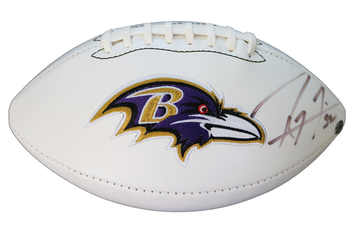 Ray Lewis Baltimore Ravens Signed Autographed White Panel Football PAAS COA