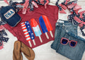 {RED, WHITE + BLUE POPSICLES} Crimson Crew Neck Tee