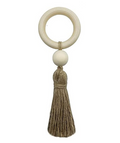 RUSTIC WOOD NAPKIN RINGS W/ TASSEL