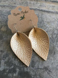 "Sam" Metallic Pearl Leather "Jo" Petal Earrings - twistedbuffaloboutique