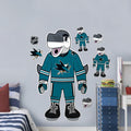 San Jose Sharks Repositionable Wall Decal Set - Mascot