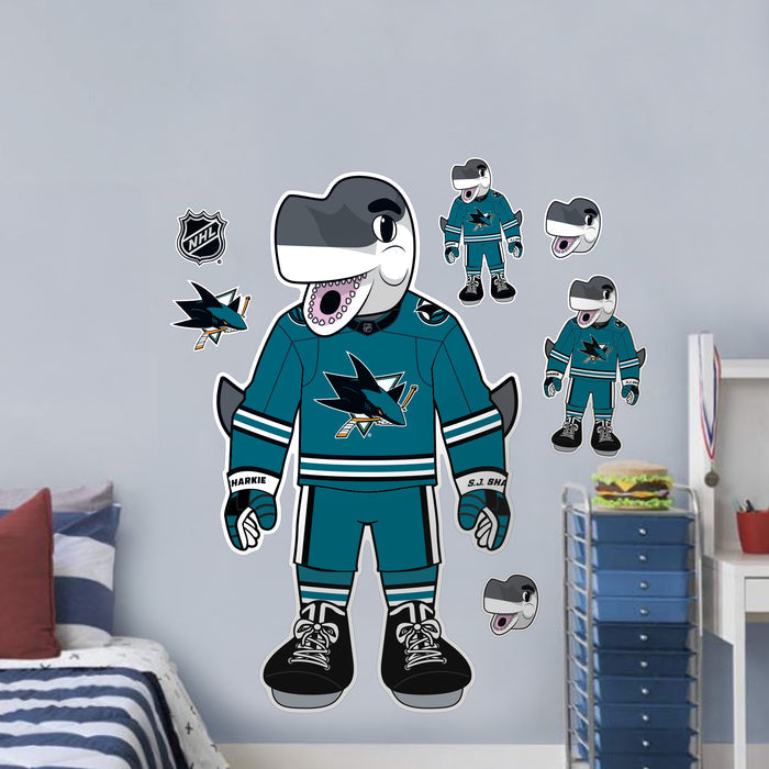 San Jose Sharks Repositionable Wall Decal Set - Mascot