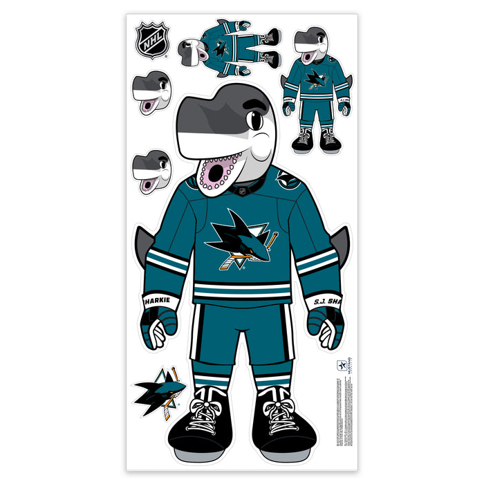 San Jose Sharks Repositionable Wall Decal Set - Mascot
