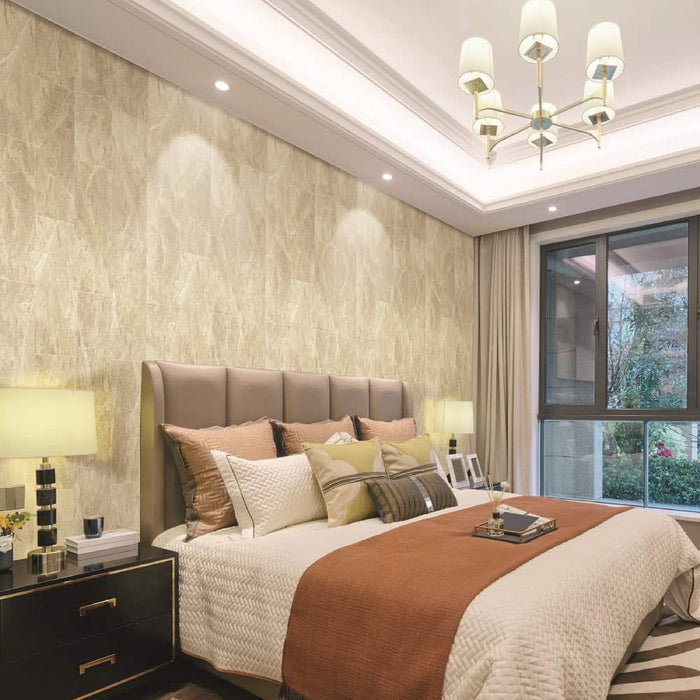 Sandstone Beige Marble Effect Wall Panel | 400mm x 2.6m x 8mm (Pack of 4)