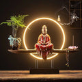 Sela Monk Incense Burner Table Lamp - Red Monk / 17.7" x 3.9" x 15.7" / 45cm x 10cm x 40cm - Level Decor