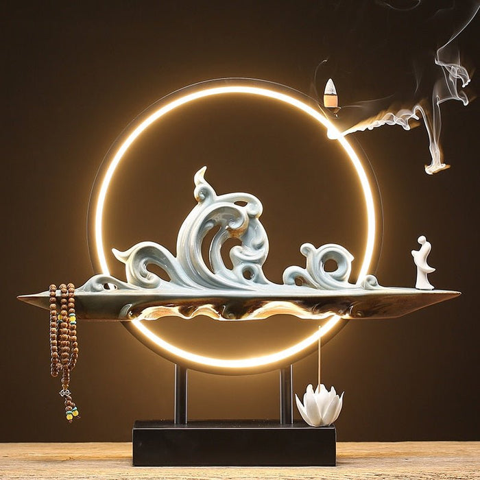 Sela Monk Incense Burner Table Lamp - Level Decor