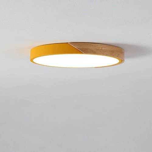Solara Ceiling Light - Yellow Round / Small - 9" x 9" / 23cm x 23cm / Warm White 3000K - Level Decor