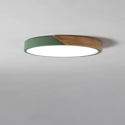 Solara Ceiling Light - Green Round / Small - 9" x 9" / 23cm x 23cm / Warm White 3000K - Level Decor