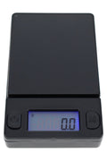 Black Swag digital pocket scale with blue backlit display and 500 g precision weighing platform