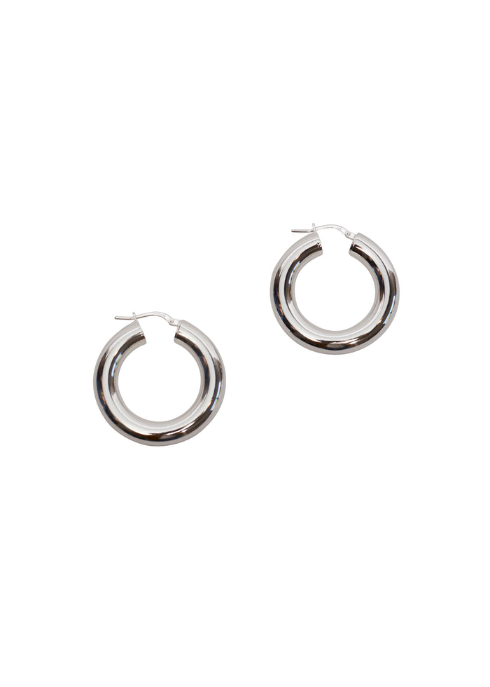 Thick Silver Hoops - 20mm
