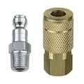 Tru-flate 1/4" T Design x 1/4" NPT Steel Plug/Coupler Set