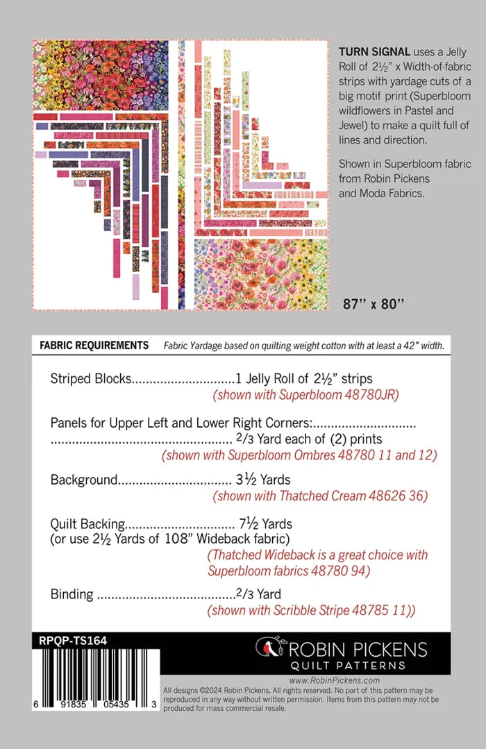 Turn Signal Quilt Pattern - Robin Pickens