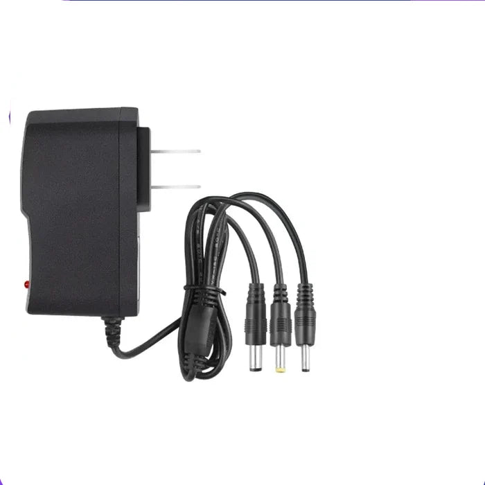 9V1.5A 3-in-1 connector charger, 5.5mm DC power supply, US plug speaker charger, dance party speaker charger, center positive power adapter