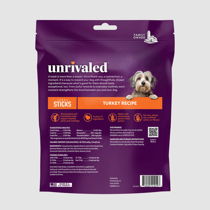 Unrivaled Jerky Sticks - Turkey Recipe Dog Treats