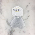 "Vanessa" Metallic Silver Chunky Leather Teardrop Earrings - twistedbuffaloboutique
